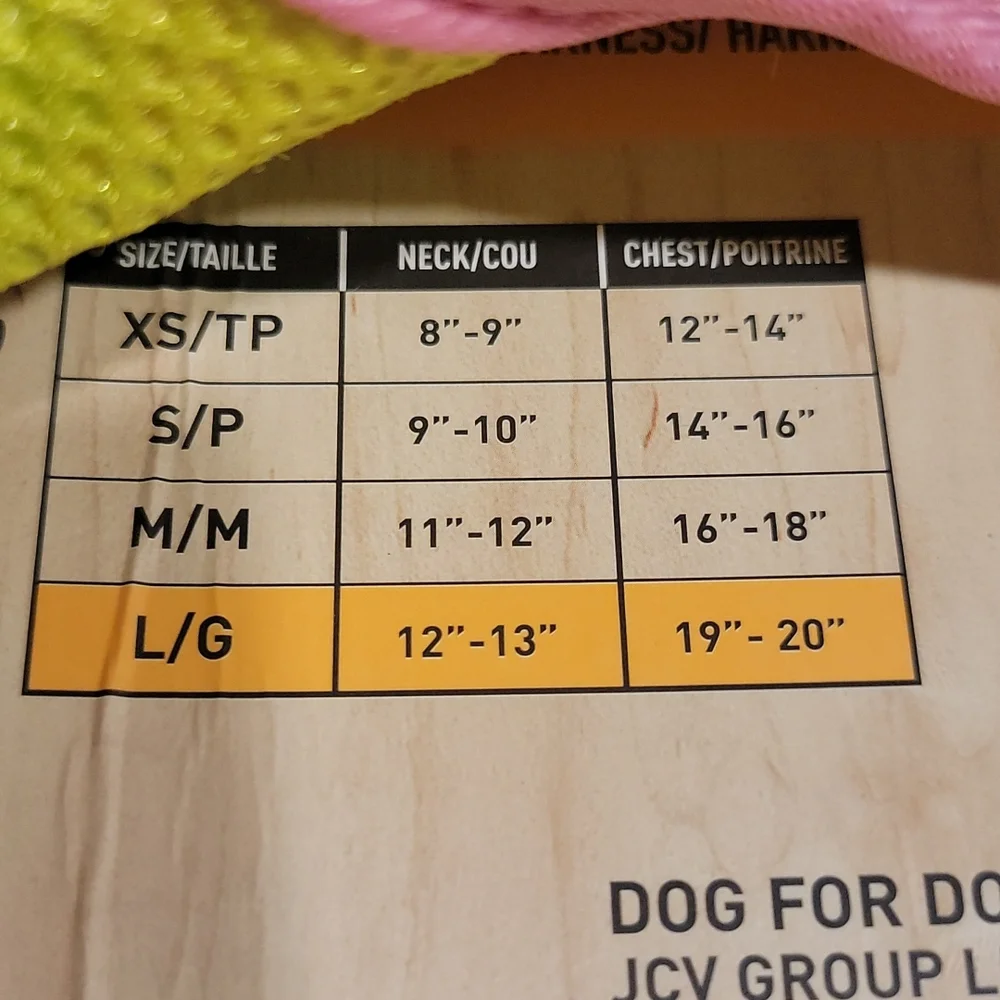 Dog For Dog sz L adjustable harness